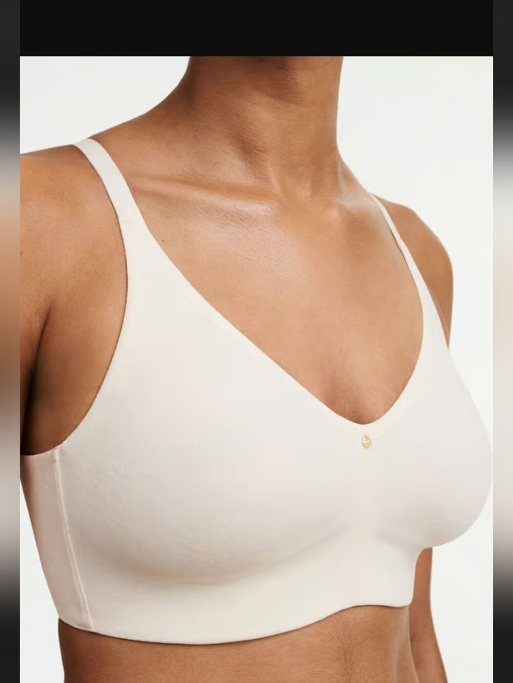 CHANTELLE COMFORT CHIC BACK SMOOTHING WIRELESS BRA IN TALC /SIZE:34C